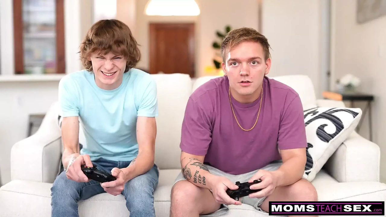 Demi Diveena in a threesome with two young men.